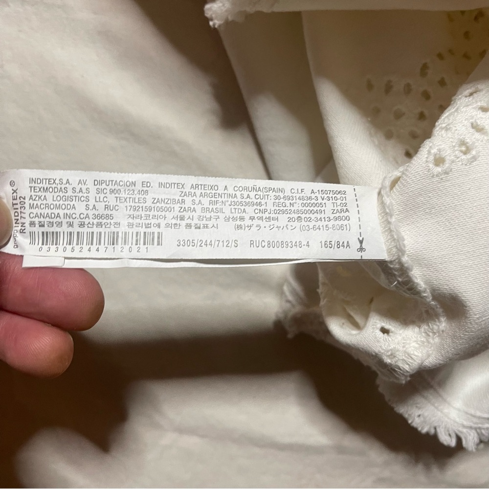 ZARA White Eyelet Button-Up Jacket - Picture 6 of 6